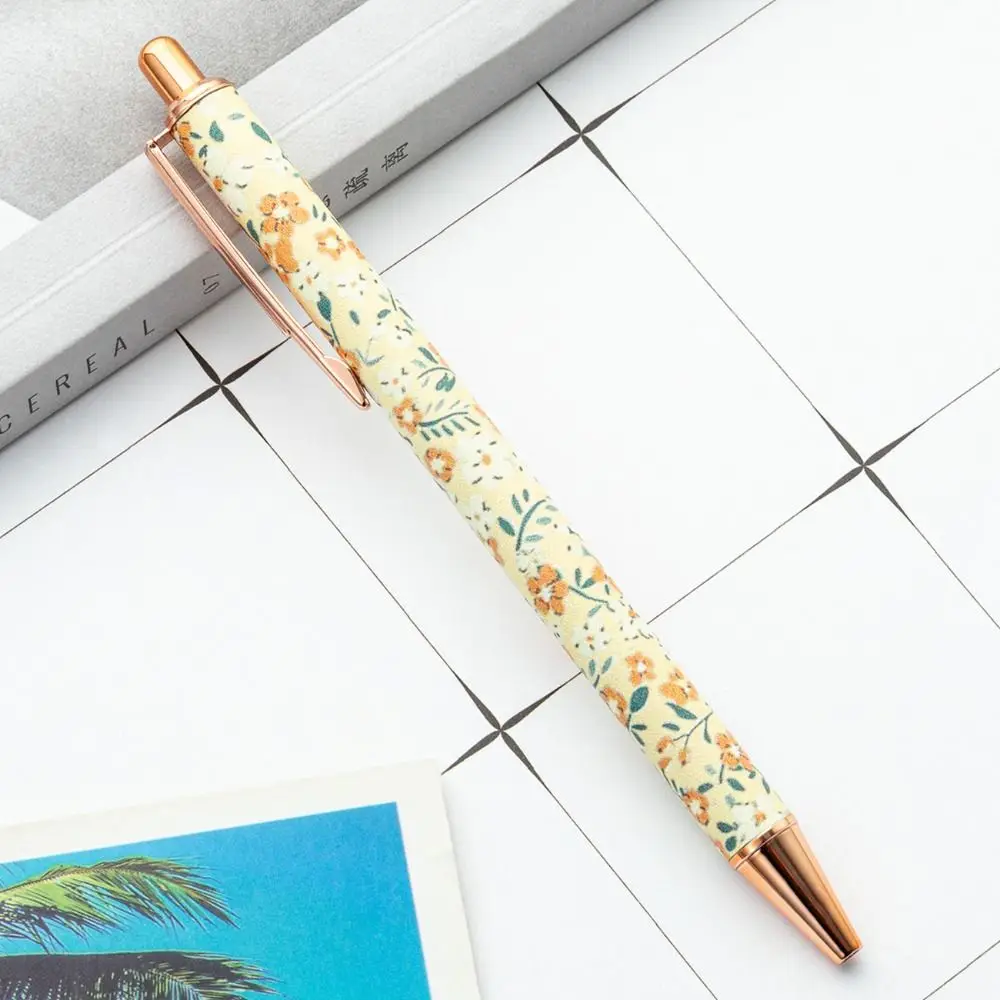 INS Ручка для печати, Студенческая печатная Металлическая ручка, Шариковые ручки с золотым порошком, Роскошная ручка для креативного подарка, шариковая ручка Изображение 2
