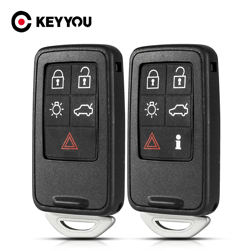KEYYOU Smart Remote Car Key Shell Для Volvo XC60 S60 S60L V40 V60 S80 XC70 5/6 Кнопок Смарт-Чехол Для Ключей Автомобиля Изображение 0