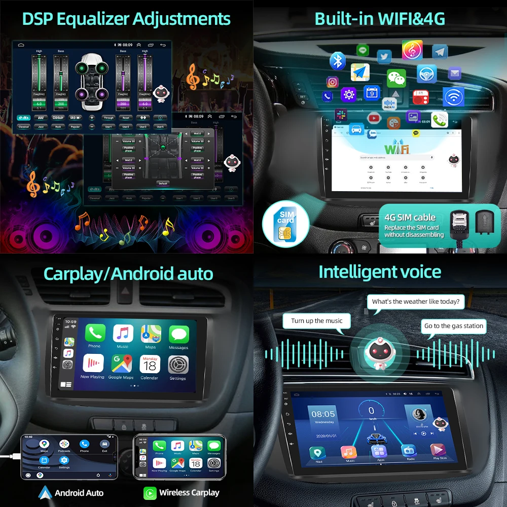 LeeKooLuu 2 Din Автомобильный Радиоприемник Стерео Для Hyundai Elantra 2004 2005-2012 Android Мультимедийный плеер GPS Беспроводной Carplay 4G WiFi DSP Изображение 4