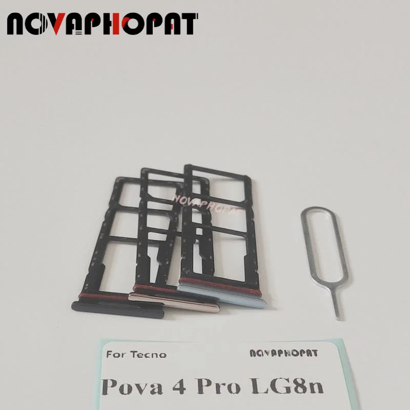 Novaphopat Совершенно Новый Лоток Для SIM-карт Tecno Pova 4 Pro LG8n Слот Для Sim-карты Адаптер Считыватель Pin-кода Изображение 0