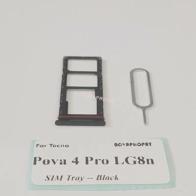 Novaphopat Совершенно Новый Лоток Для SIM-карт Tecno Pova 4 Pro LG8n Слот Для Sim-карты Адаптер Считыватель Pin-кода Изображение 4