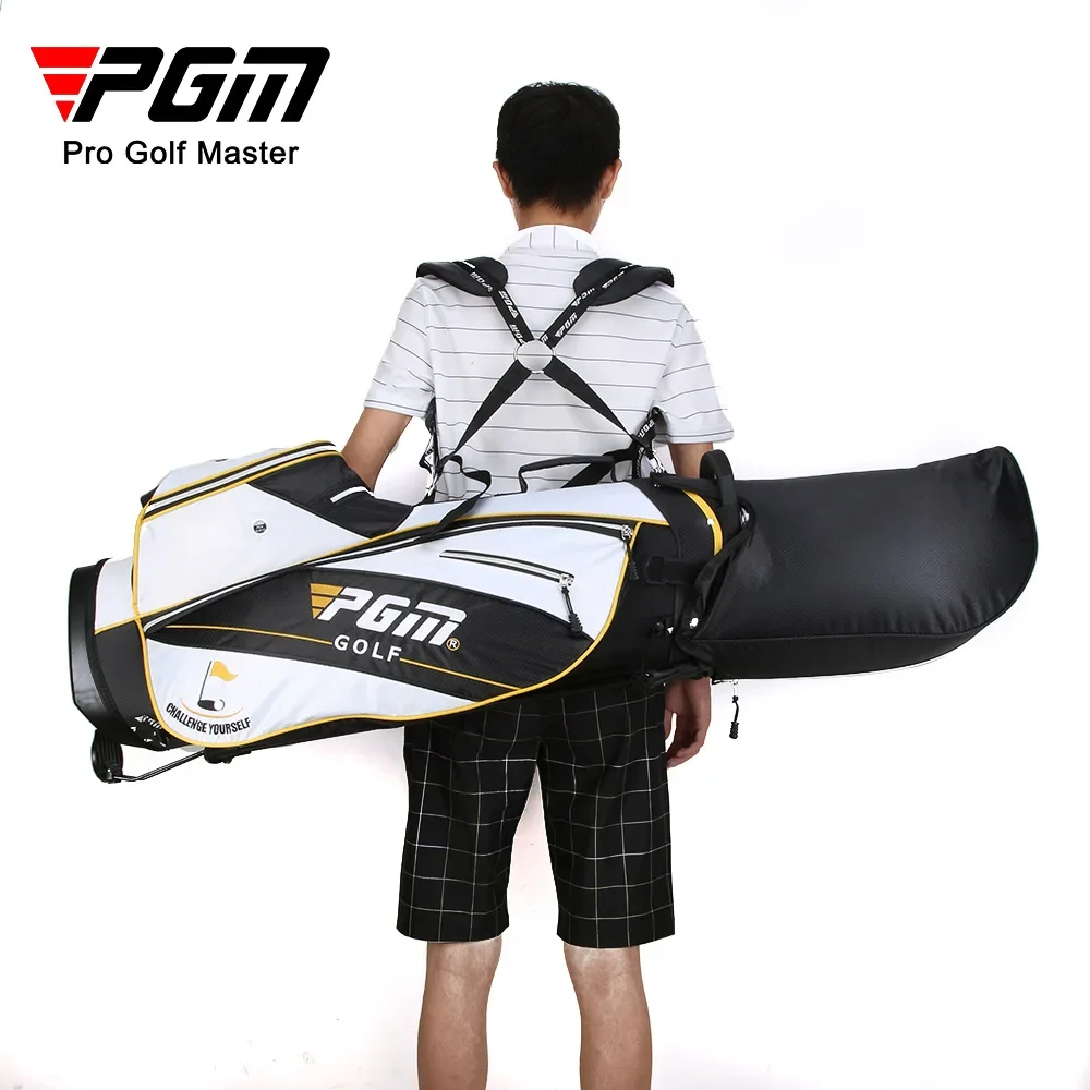 PGM Для мужчин и женщин, ультралегкая сумка для гольфа, портативная водонепроницаемая сумка для гольфа, плечевой ремень, 14 карманов с колесом, Дорожная упаковка Изображение 1