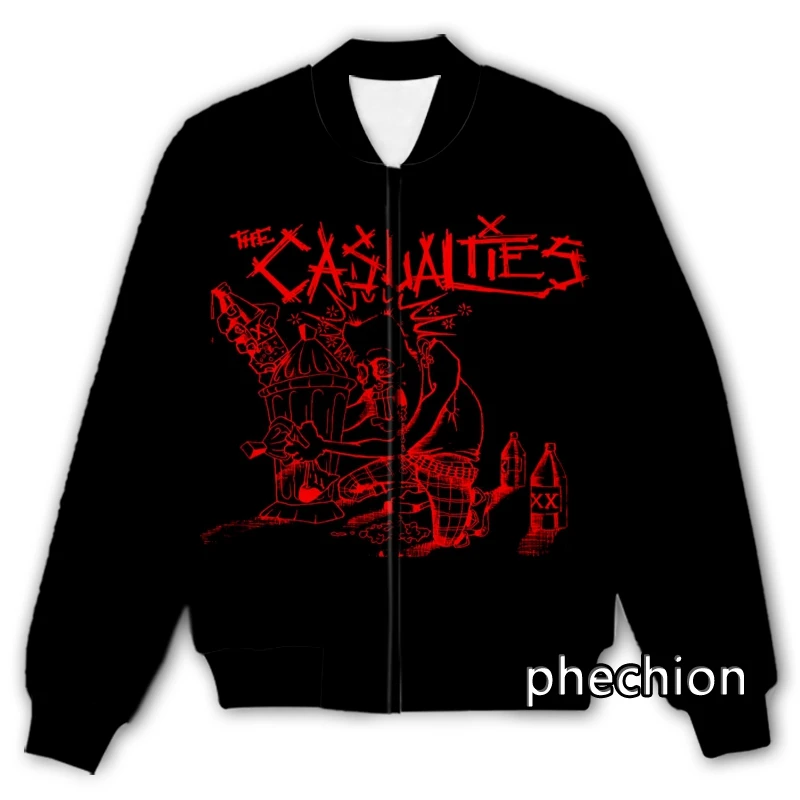 phechion /Новая Мужская/Женская Повседневная Куртка с 3D Принтом The Casualties Band, Модная Уличная Одежда, Мужская Свободная Спортивная Куртка и Пальто Q228 Изображение 3