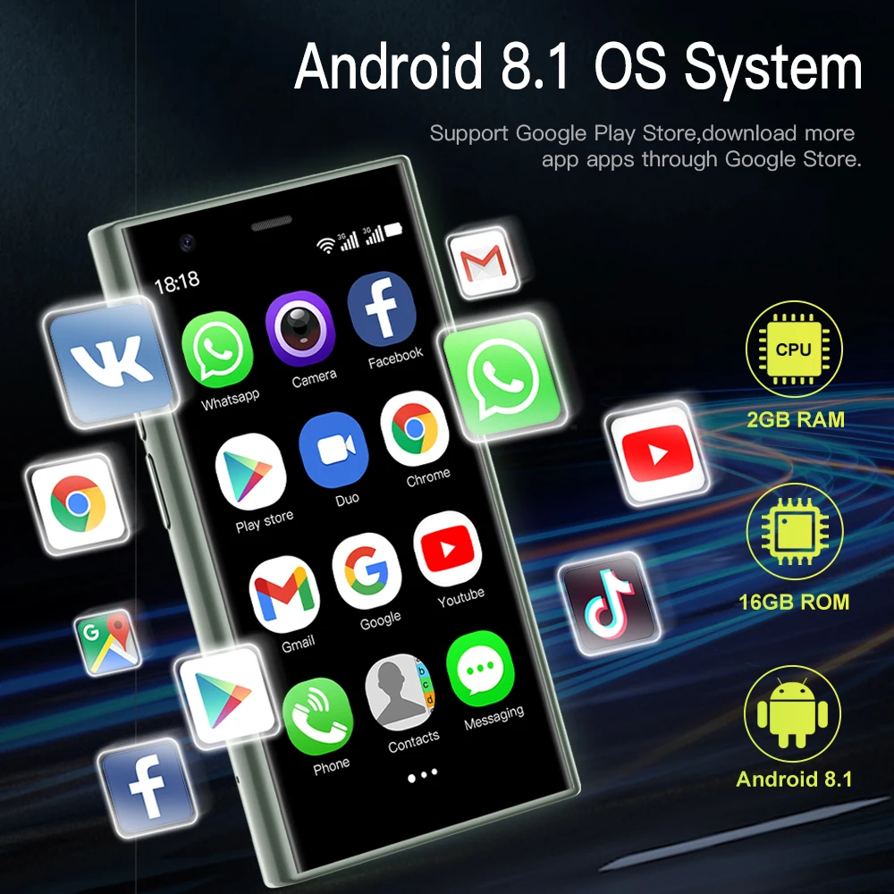 SERVO S23 Новый 2023 Супер Мини-Смартфон 3G WCDMA 3,0-Дюймовый Экран 2 SIM-карты Android OS GPRS Две камеры Wi-Fi Точка доступа Type-C Резервное копирование Изображение 1