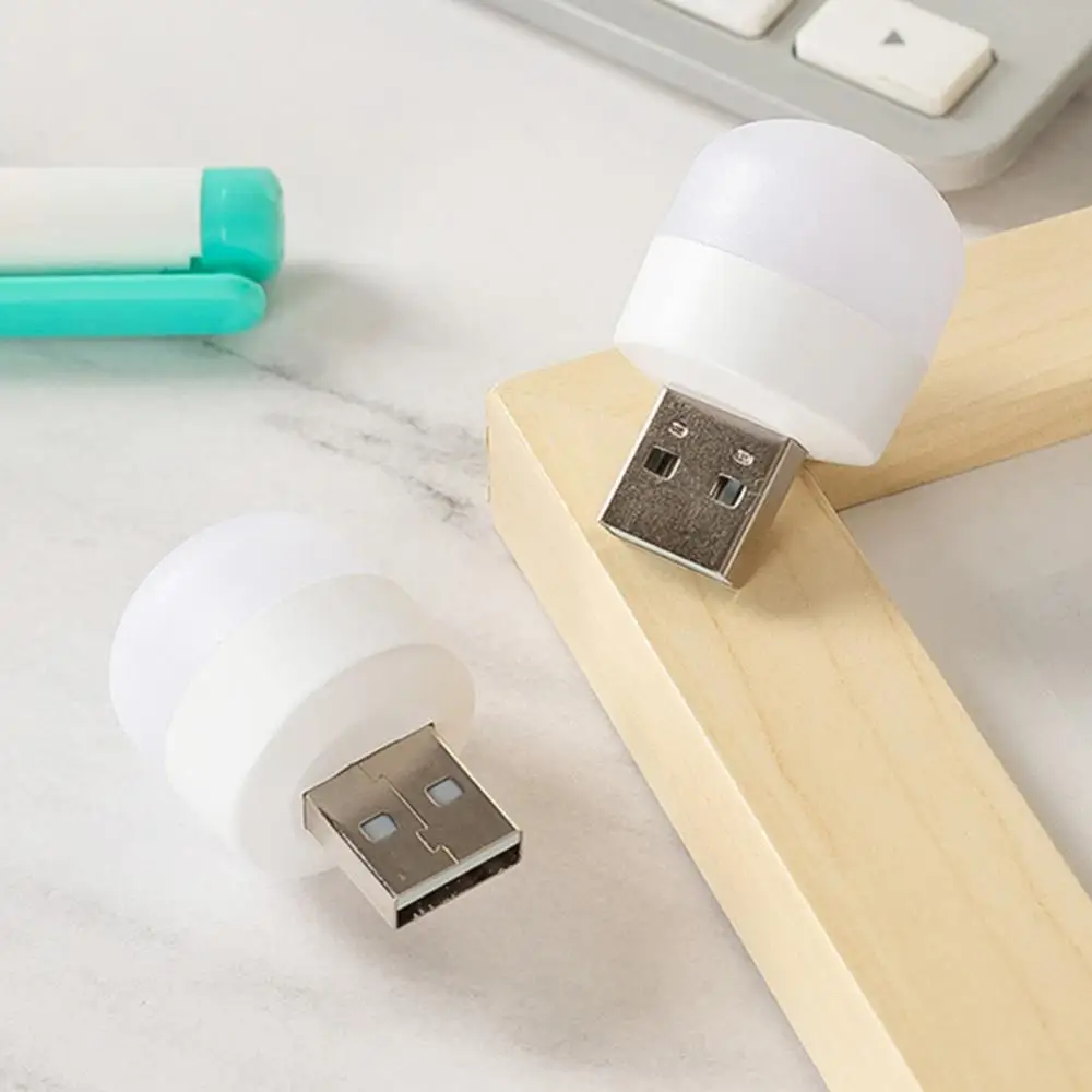 USB Книжные Фонари Mini LED Small Night Light USB Plug Lamp Power Bank Зарядка Небольших Круглых Ламп Для Чтения С Защитой Глаз Изображение 3