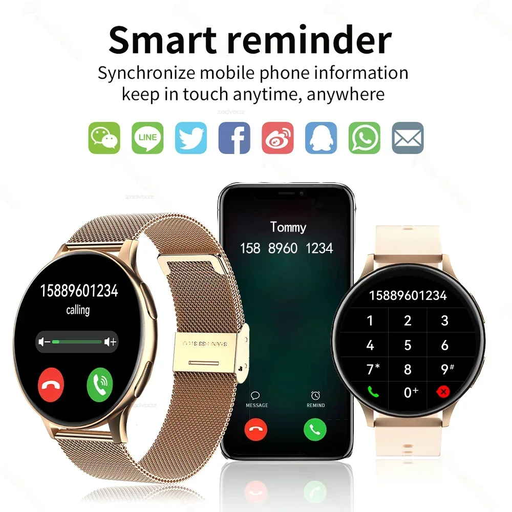 Xiaomi 2023 Новые смарт-часы, круглые умные часы, часы для звонков по Bluetooth, Мужские, женские, фитнес-браслет, изготовленный на заказ Циферблат + подарочная коробка Изображение 2