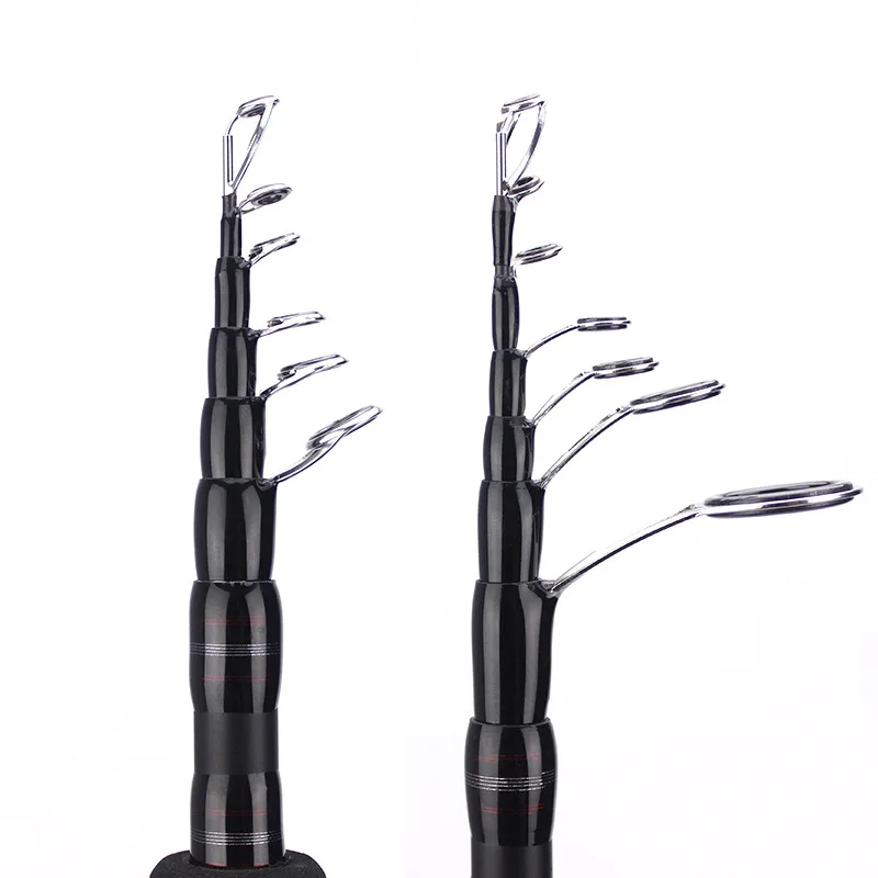 ZY412 Короткая выдвижная удочка с длинным ходом, прямая ручка, карбоновая портативная удочка длиной 2,7 м Изображение 1