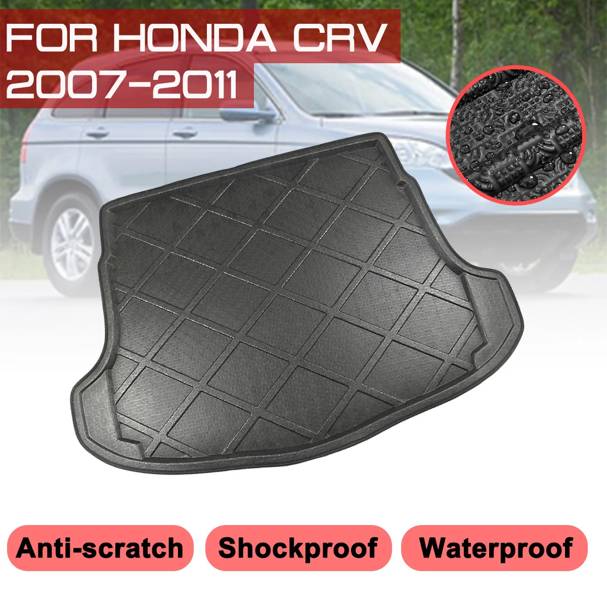 Автомобильный коврик для пола Honda CRV 2007 2008 2009 2010 2011 Крышка заднего багажника от грязи Изображение 5