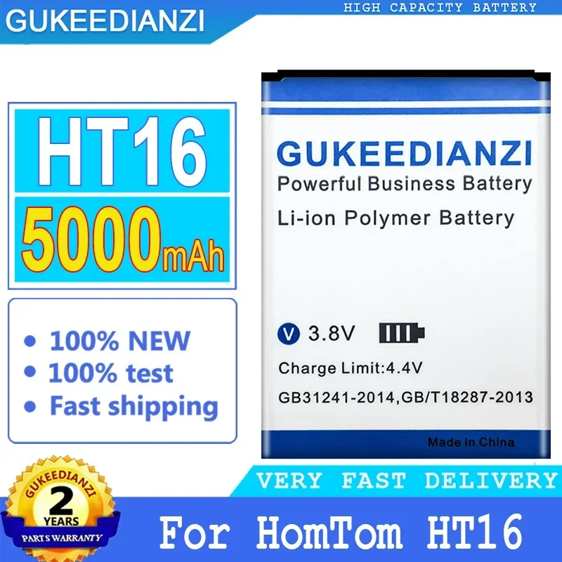 Аккумулятор GUKEEDIANZI для HOMTOM HT16/Для HOMTOM HT16 Pro HT16Pro Сменный аккумулятор, 5000 мАч, Номер для отслеживания Изображение 0