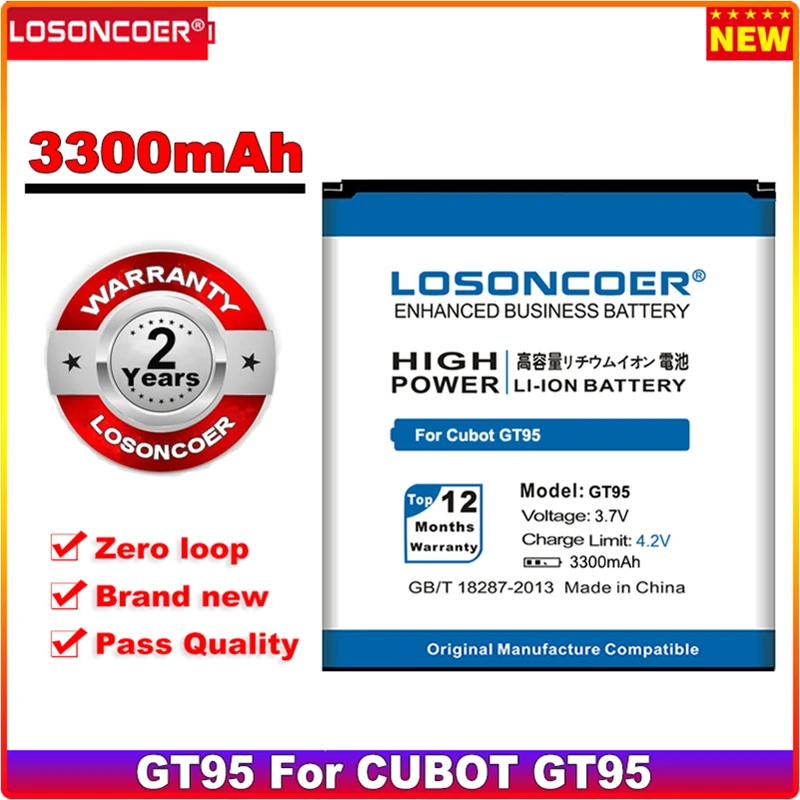 Аккумулятор LOSONCOER 3300 мАч GT95 для аккумуляторов смартфонов CUBOT + быстрое поступление Изображение 0