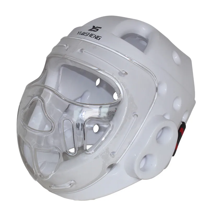 Белый шлем для Тиквондо Каратэ Защитные шлемы Спортивное снаряжение Шлем для ММА Муай Тай Бокса Защита головы Головной убор Изображение 1