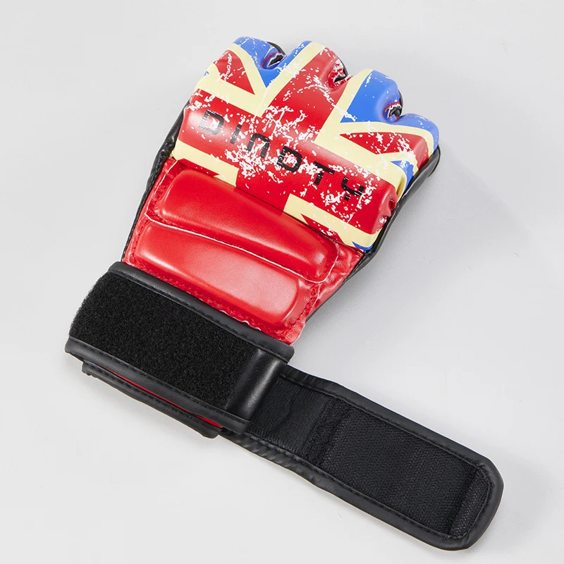 Высококачественные боксерские перчатки на полпальца из искусственной кожи для борьбы ММА, перчатки для кикбоксинга, каратэ, Муай Тай, тренировочные перчатки для мужчин Изображение 3
