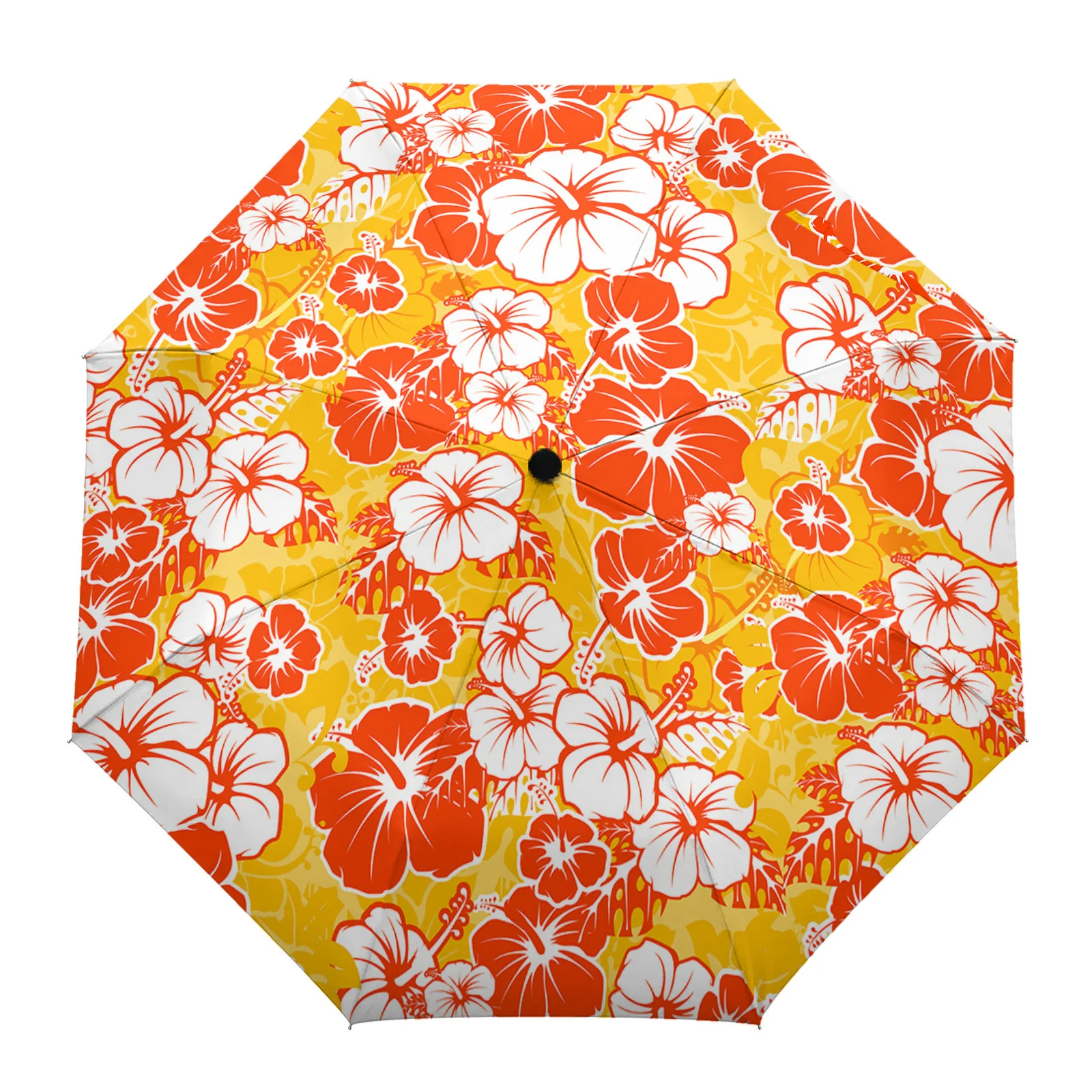 Гавайский Тропический цветок, Летний Автоматический Складной зонт от дождя с восемью костями, Защита от ветра и дождя, Уличная фотосессия Изображение 0