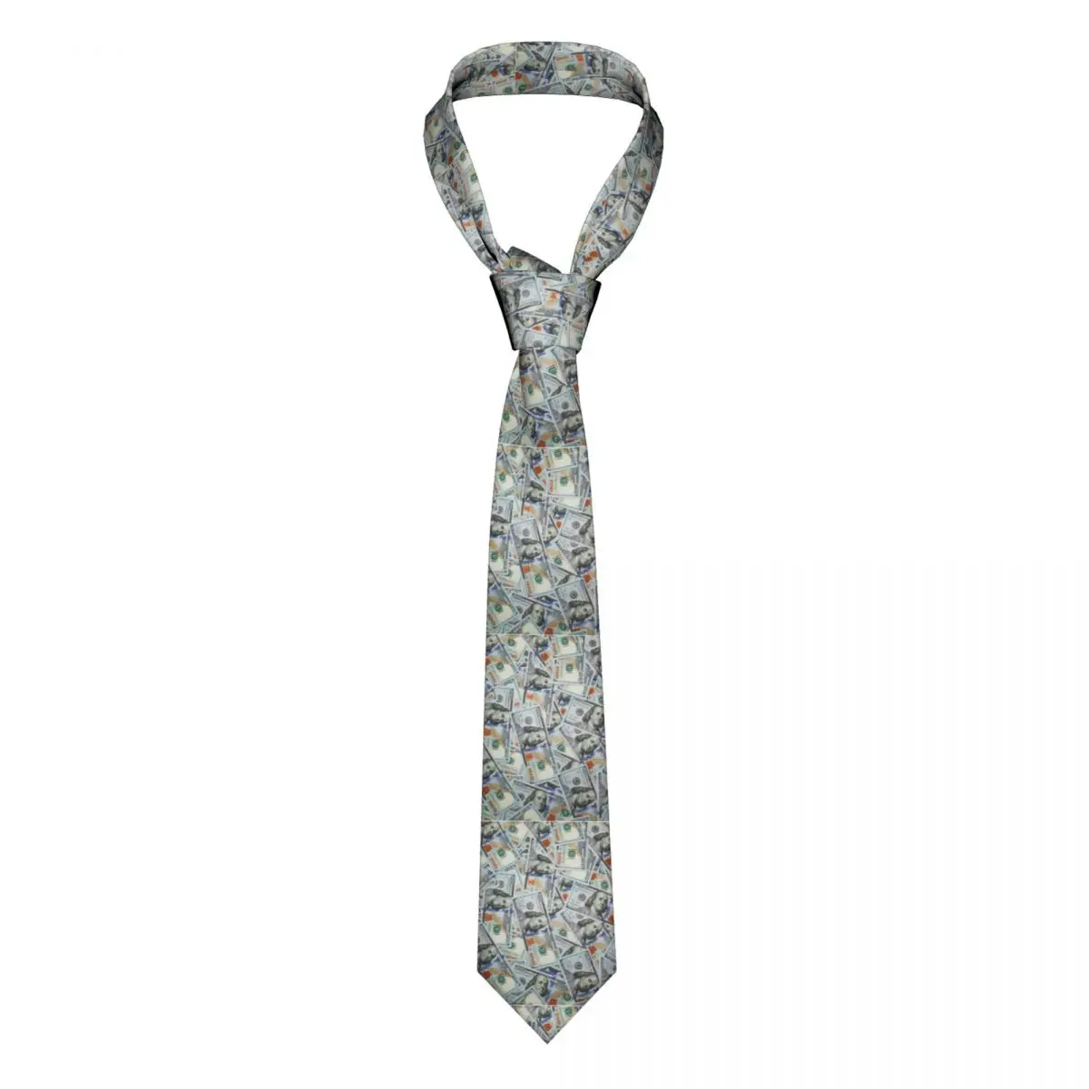 Галстук с рисунком в долларах США для мужчин, официальные денежные шелковые деловые галстуки Изображение 0
