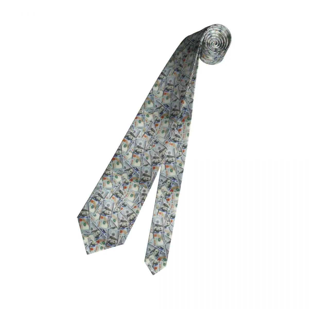 Галстук с рисунком в долларах США для мужчин, официальные денежные шелковые деловые галстуки Изображение 3