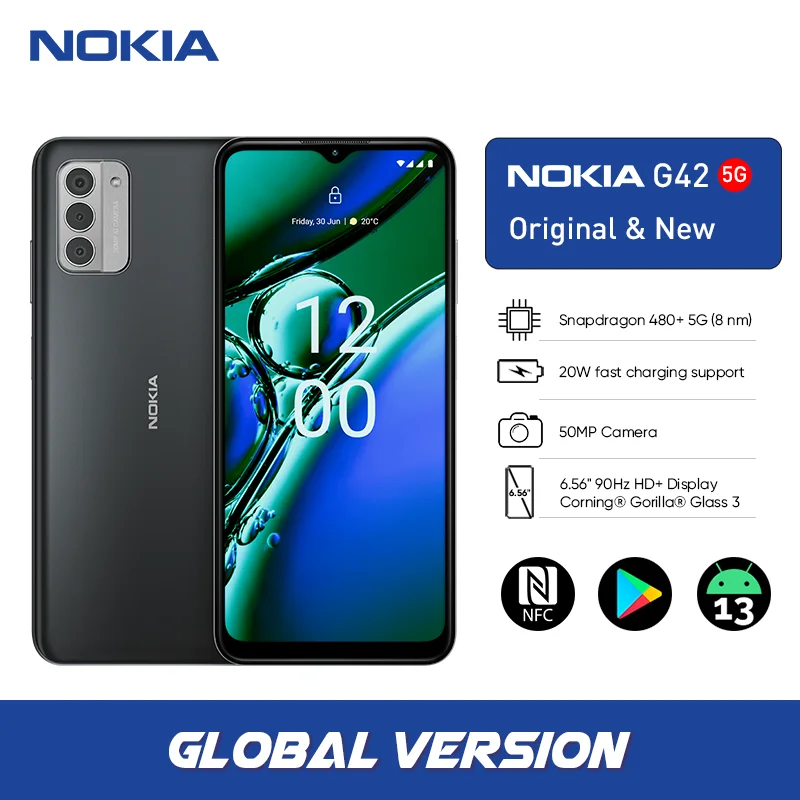 Глобальная версия Nokia G42 5G Snapdragon 480 + 5G 8 нм 90 Гц 6,56 