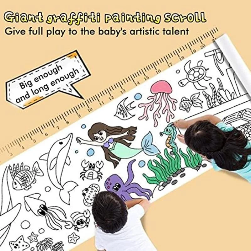 Детские Рулоны Для Рисования, Рулоны Цветной Бумаги DIY Drawing Цветная Бумага С Наполнителем, Рулоны Для Рисования Sticky Drawing Art Бумажные Поделки Изображение 1