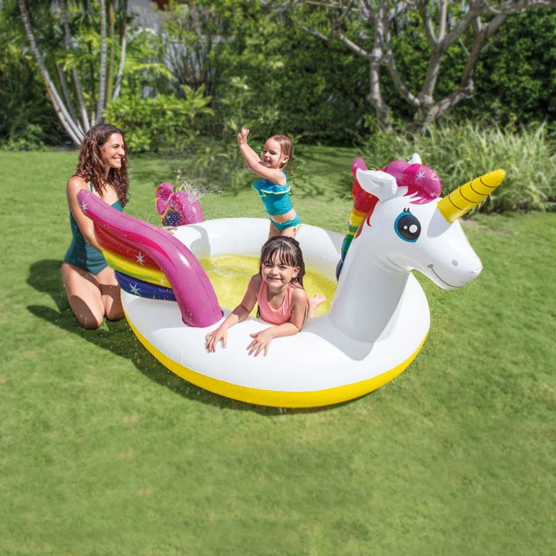 Детский надувной бассейн Unicorn 57441 Надземный бассейн с распылителем для плавания Изображение 0