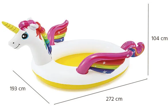 Детский надувной бассейн Unicorn 57441 Надземный бассейн с распылителем для плавания Изображение 3