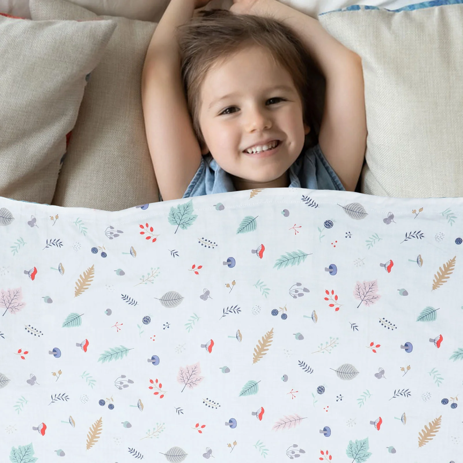 Детское Одеяло, Пеленальные Хлопчатобумажные Одеяла, Принимающие Младенцев, Двухсторонние Чистые для Новорожденных Изображение 4