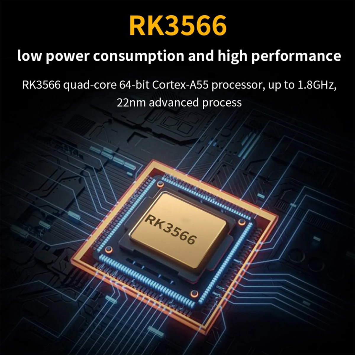 Для Orange Pi 3B Development Board Чип RK3566 Четырехъядерный 64-битный процессор 5V 3A Power 4G + 256GB eMMC с НАМИ Изображение 3