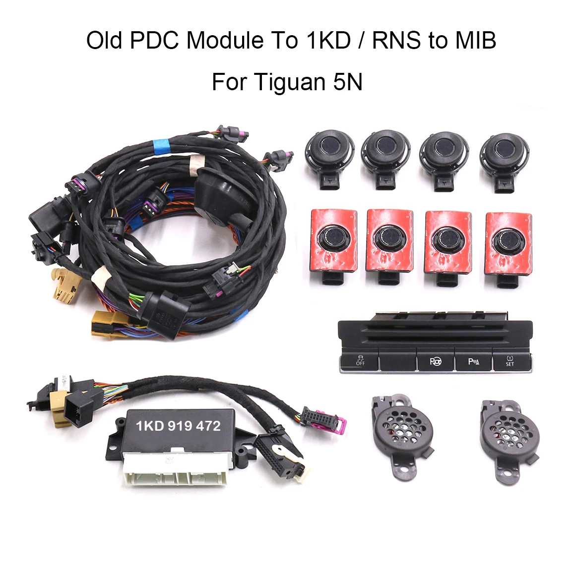 Для Tiguan 5N Обновите Старый модуль PDC с 1KD / RNS до MIB Park Pilot Спереди и сзади 8 Датчиков 8K Parking PDC OPS Изображение 0
