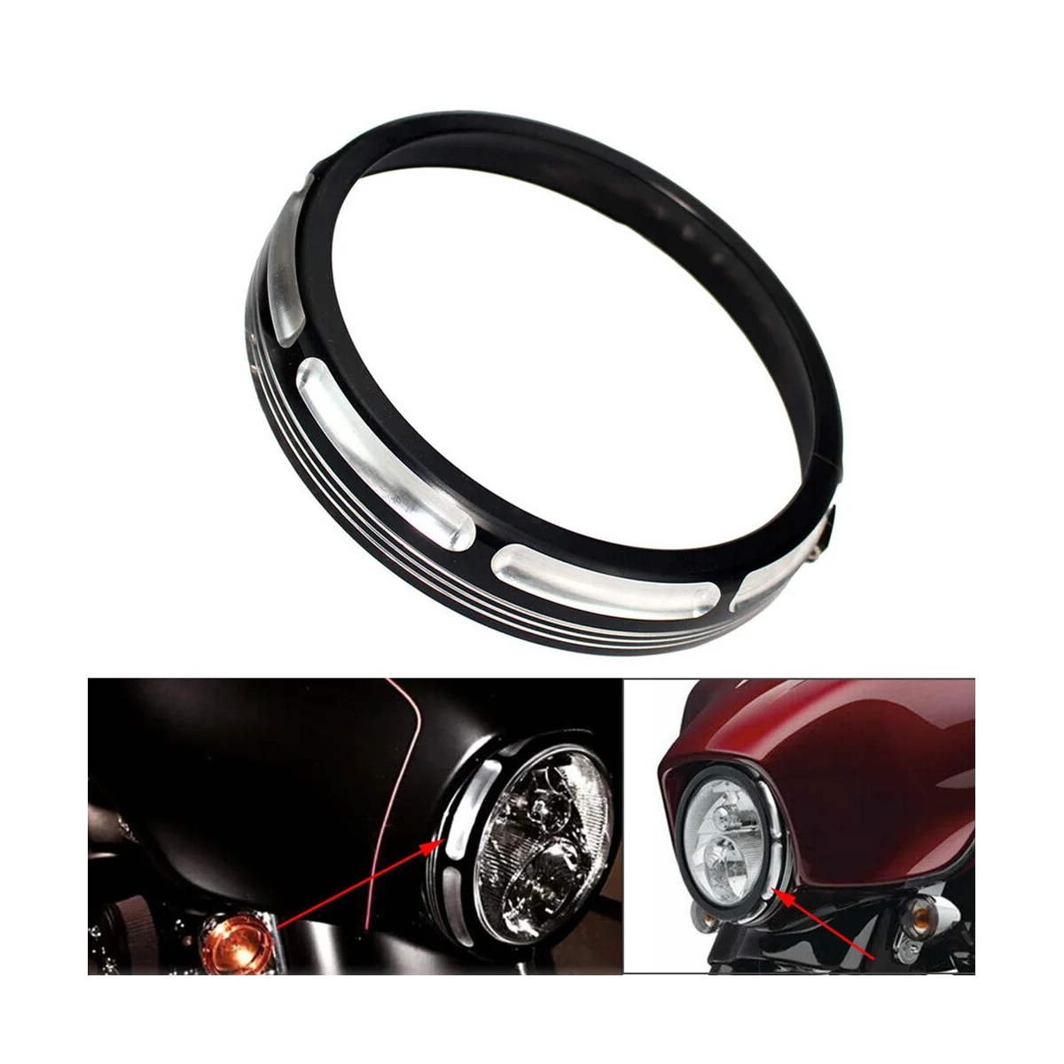 Для Преобразования Мотоцикла Harley Крышка лампы головного света 7-дюймовая Крышка Лампы головного света Накладка лампы Накладка Защитная Изображение 1