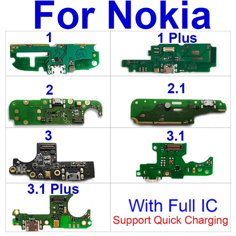 Док-станция USB-Зарядного Устройства Для Nokia 1 2 2.1 3 3.1 1Plus 3.1 Plus USB-Разъем Для Зарядки Зарядного Устройства с Микрофоном Запчасти для Ремонта Изображение 0