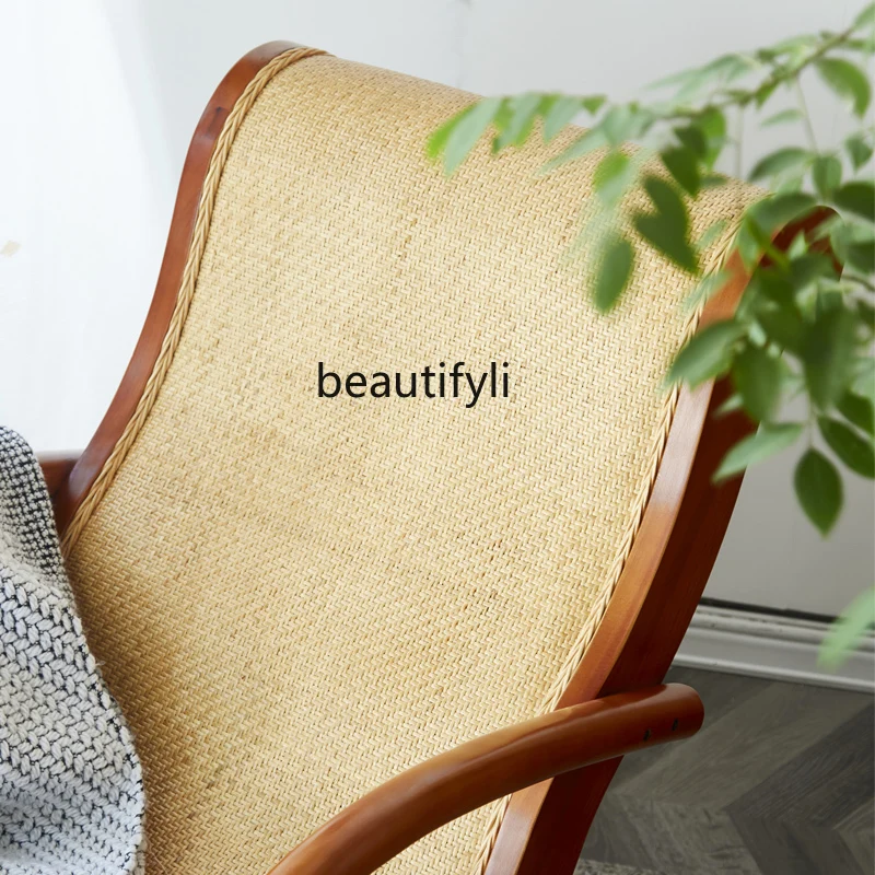 Домашнее кресло из ротанга Nordic Lazy Bone Chair Для взрослых, Балкон, гостиная, Диван со спинкой для сна, мебель для дивана Изображение 4