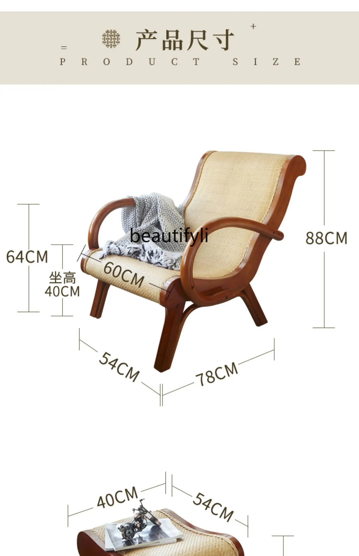 Домашнее кресло из ротанга Nordic Lazy Bone Chair Для взрослых, Балкон, гостиная, Диван со спинкой для сна, мебель для дивана Изображение 5