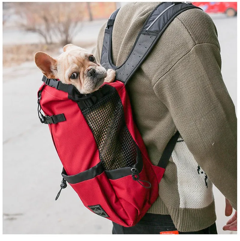 Дышащие сетки для перевозки домашних животных сумка открытый рюкзак для поездок на велосипеде собака перевозчик мешок езда на велосипеде на открытом воздухе дышащие сетки мешок Изображение 4