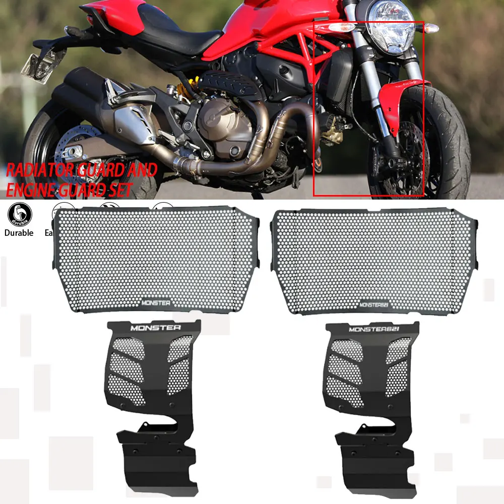 Защитная Крышка решетки Радиатора, Защита корпуса Двигателя, Мотоцикл Для Ducati Monster 821 Stealth Stripe Dark 2013-2020 Изображение 0