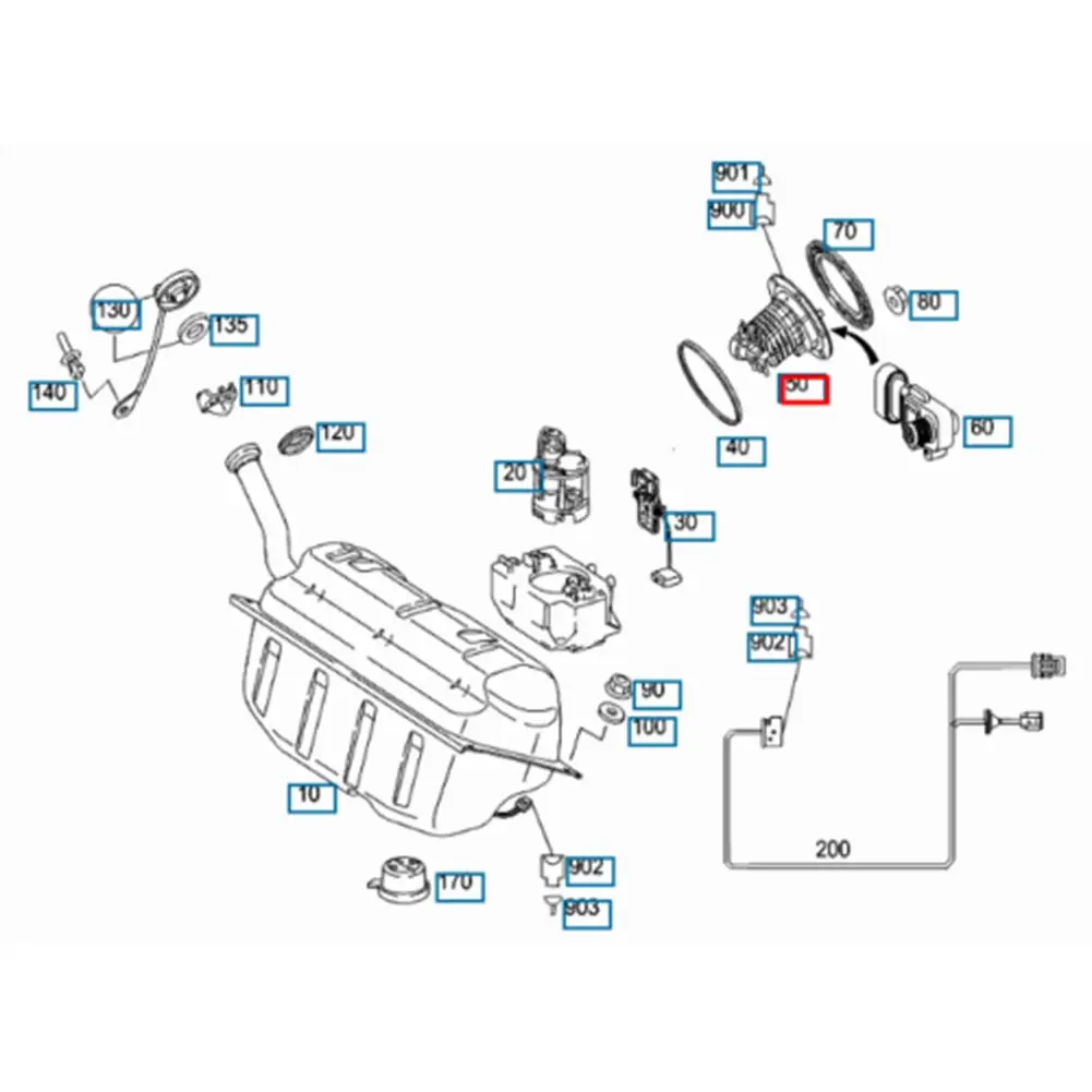 Идеальное решение для обслуживания топливной системы Топливный фильтр + датчик в сборе для Mercedes E350 SLK280 SLK350 1714701090 Изображение 3