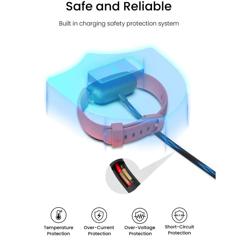 кабель Зарядного Устройства для Fitbit Inspire 2 / ACE3, Док-станция Для Зарядки Смарт-часов, Держатель Подставки, Зажим Для Зарядки, Кабель Премиум-класса Изображение 3