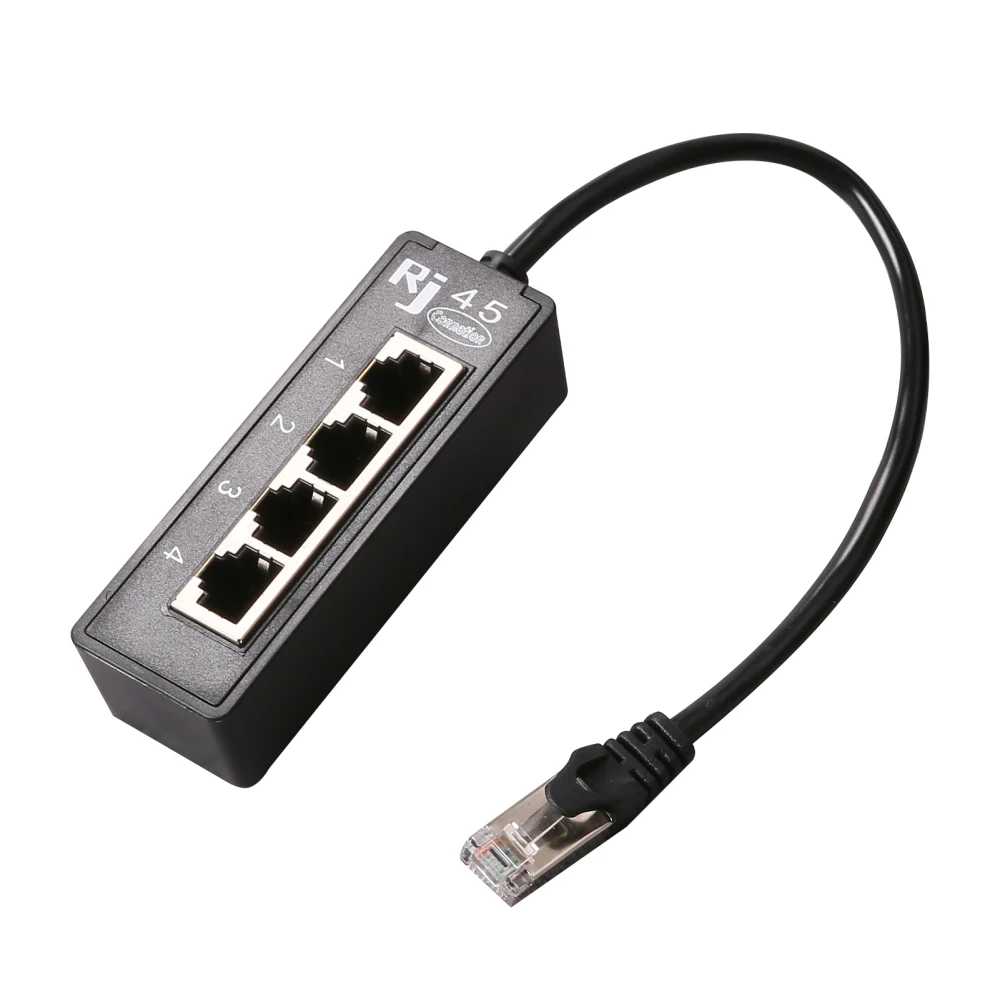 Кабель-разветвитель Ethernet RJ45 от 1 мужчины до 4 женщин LAN-разветвитель для порта Cat LAN Ethernet Разъем для подключения адаптера Аксессуары Изображение 0