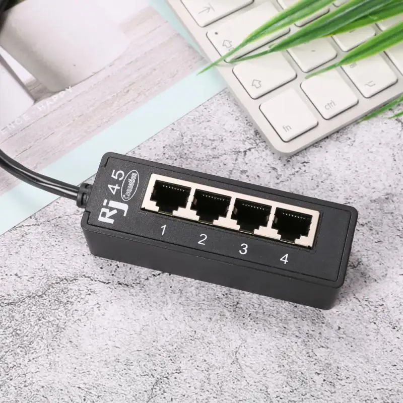 Кабель-разветвитель Ethernet RJ45 от 1 мужчины до 4 женщин LAN-разветвитель для порта Cat LAN Ethernet Разъем для подключения адаптера Аксессуары Изображение 1