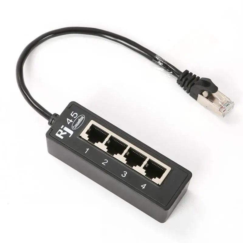 Кабель-разветвитель Ethernet RJ45 от 1 мужчины до 4 женщин LAN-разветвитель для порта Cat LAN Ethernet Разъем для подключения адаптера Аксессуары Изображение 2