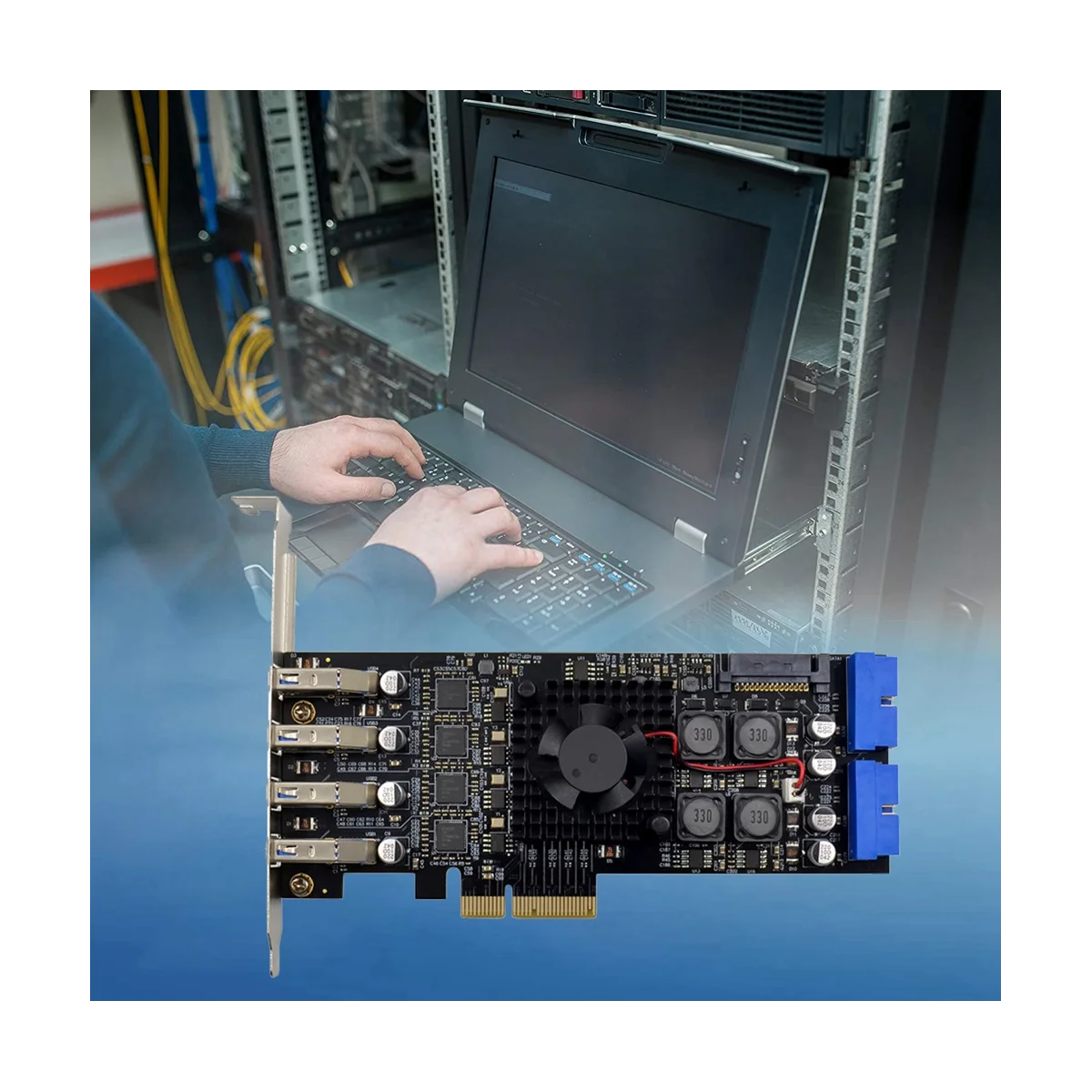 Карта PCI-E X4 ST676 NEC720202 USB3.0 Четырехканальная/ 8-портовая USB3.0 SATA Обеспечивает высокоскоростное преобразование карты промышленного видения Изображение 0