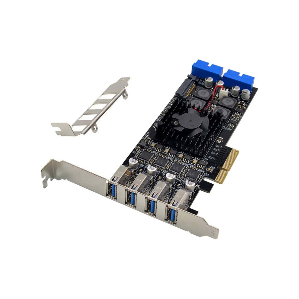 Карта PCI-E X4 ST676 NEC720202 USB3.0 Четырехканальная/ 8-портовая USB3.0 SATA Обеспечивает высокоскоростное преобразование карты промышленного видения Изображение 4