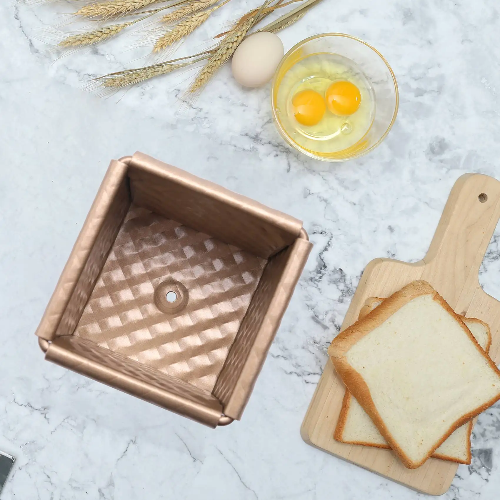 Квадратная форма для хлеба с крышкой, форма для тостов, Форма для хлеба Pullman, форма для хлеба с крышкой, Антипригарная мини-коробка для тостов с водяным кубиком Изображение 3