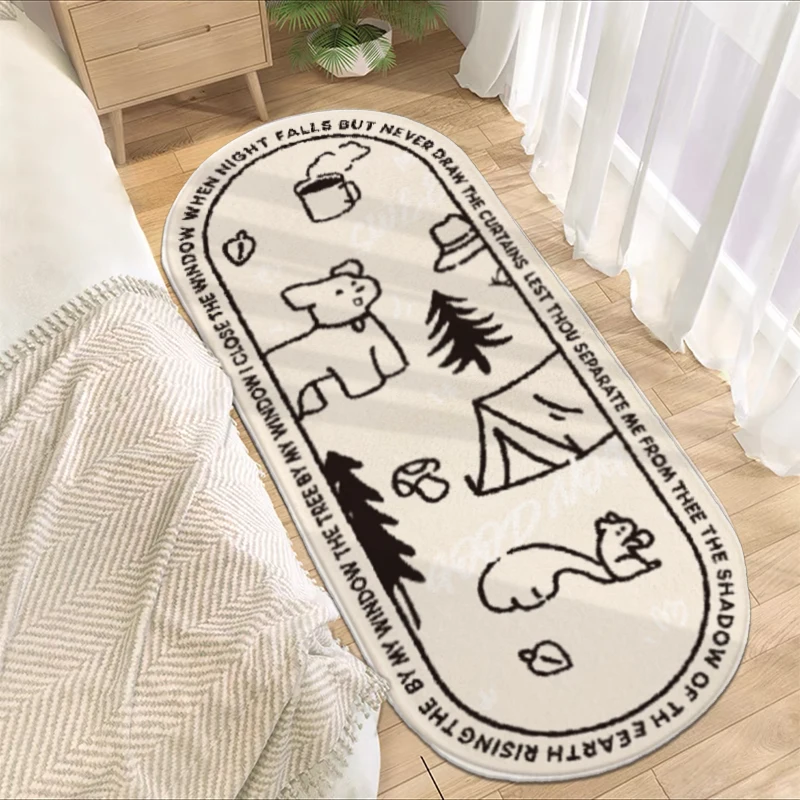 Ковер Прикроватная спальня С длинным рисунком, подходящий коврик для детской комнаты, Плюшевая подушка для гостиной с эркером, Кашемировая Утолщенная Изображение 1