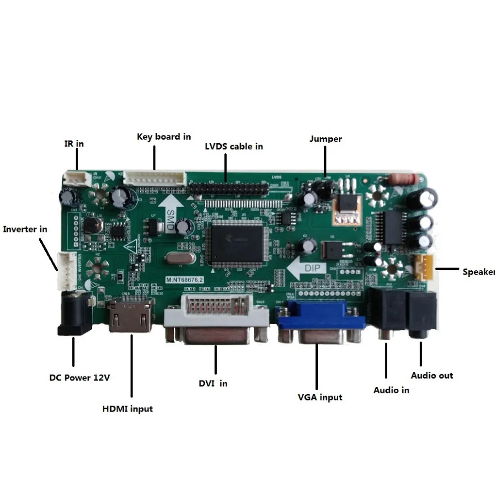 Комплект для LP156WF1 HDMI-совместимая Панель VGA DVI 1920x1080 Плата контроллера СВЕТОДИОДНЫЙ ЖК-экран Монитор Аудиокарта DIY 40pin LVDS 15,6