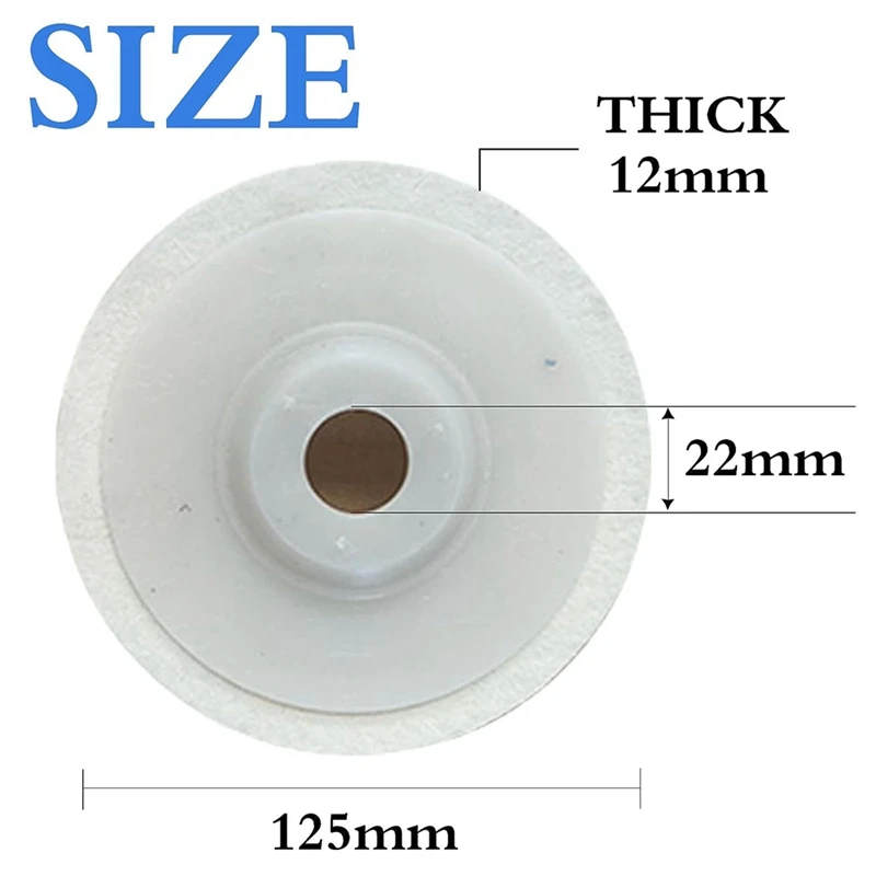 Комплект шерстяных полировальных дисков из 5шт Для угловой шлифовальной машины 125 мм, войлочные полировальные накладки Изображение 5