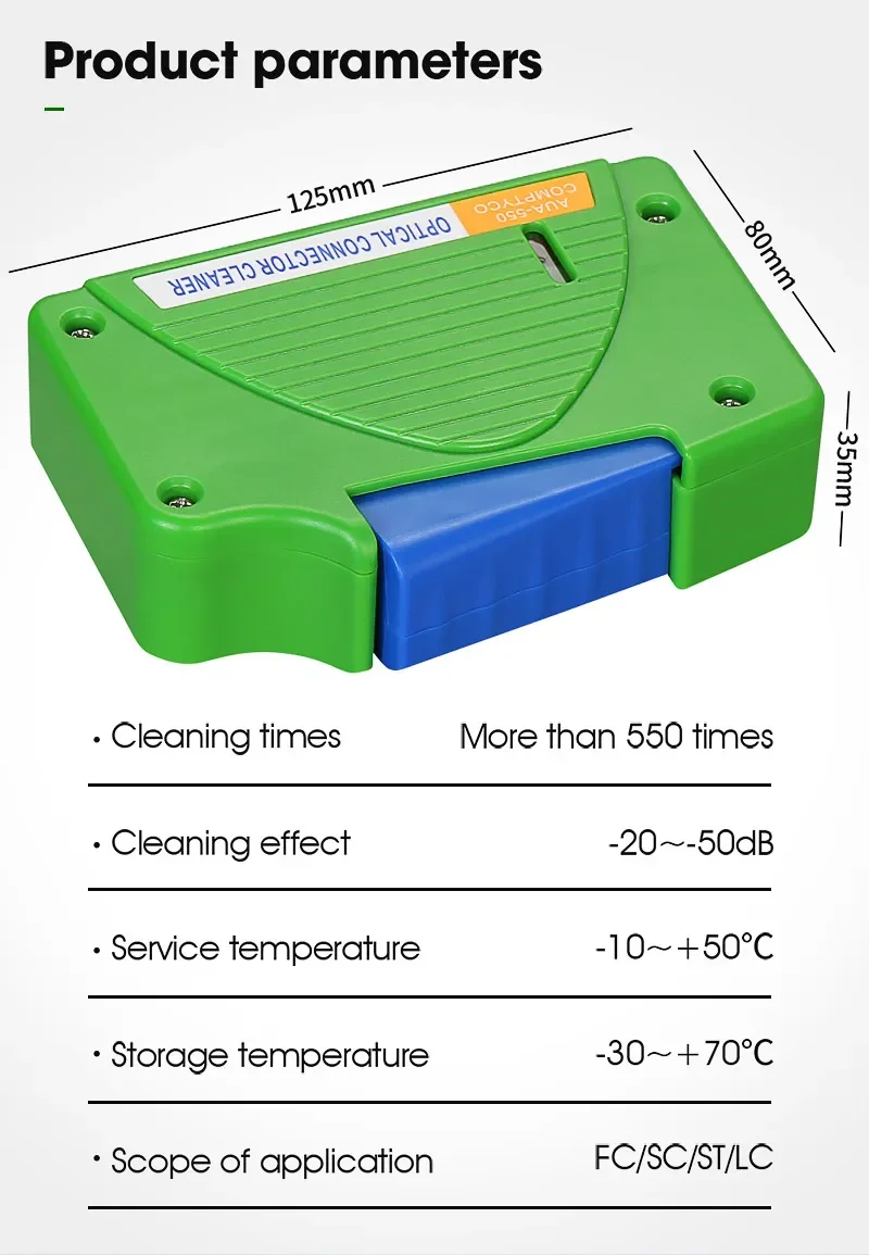 Коробка для чистки торца оптического волокна SC / FC / LC / ST Инструмент для протирания волокна Очиститель для косичек Инструменты для очистки оптического волокна FTTH Изображение 5