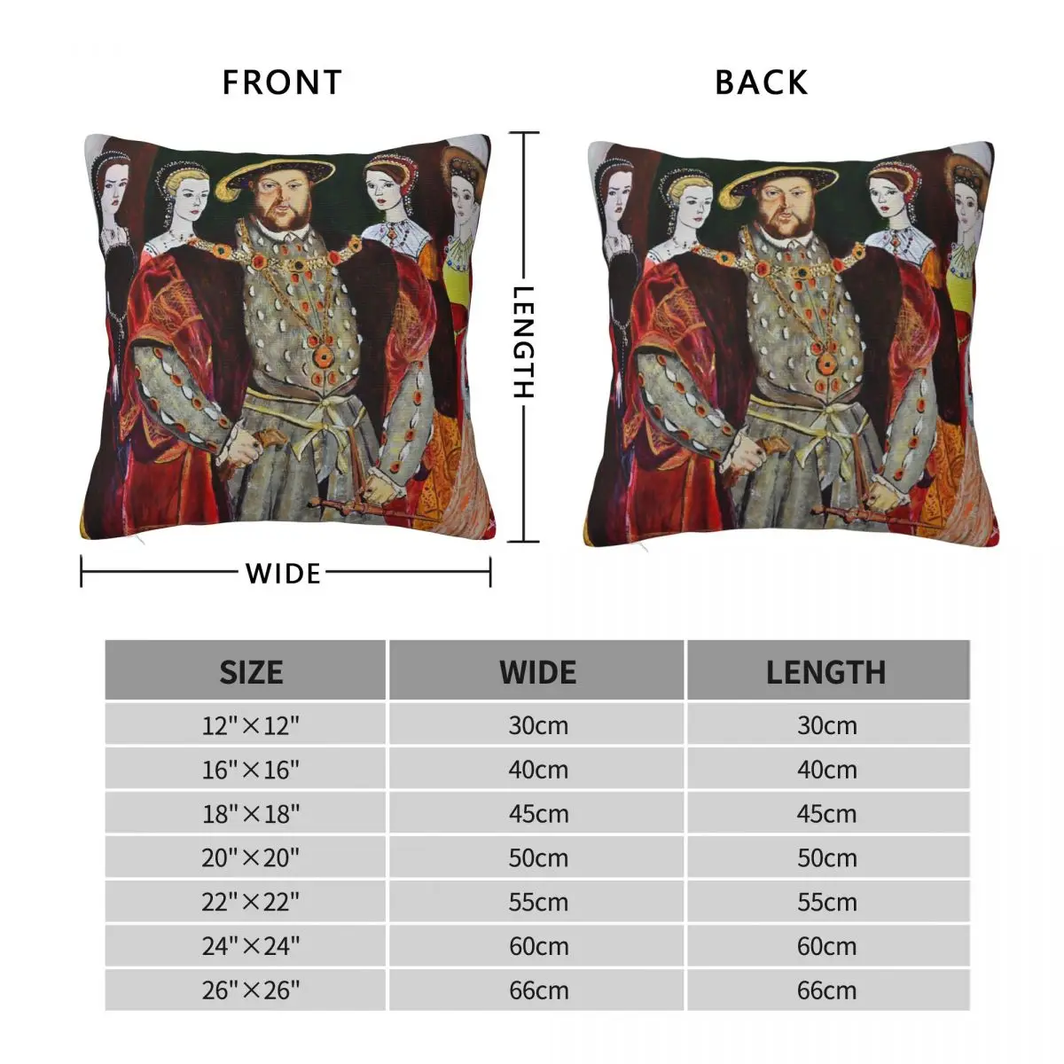 Король Генрих 8-й и шесть его жен Наволочка для подушки Чехол для дивана Для диванной подушки Декоративные наволочки Изображение 3