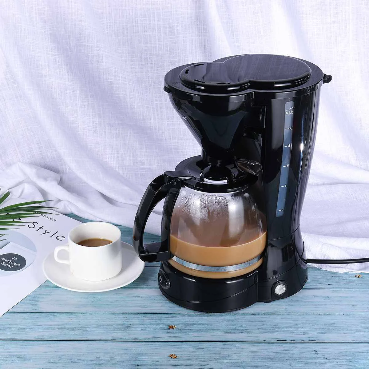 Кофемашина на 12 Чашек Мини-Автоматическая Капающая Кофеварка Для Домашнего Офиса Многофункциональная Кофеварка Для Приготовления Чая И Кофе бытовая техника Изображение 0
