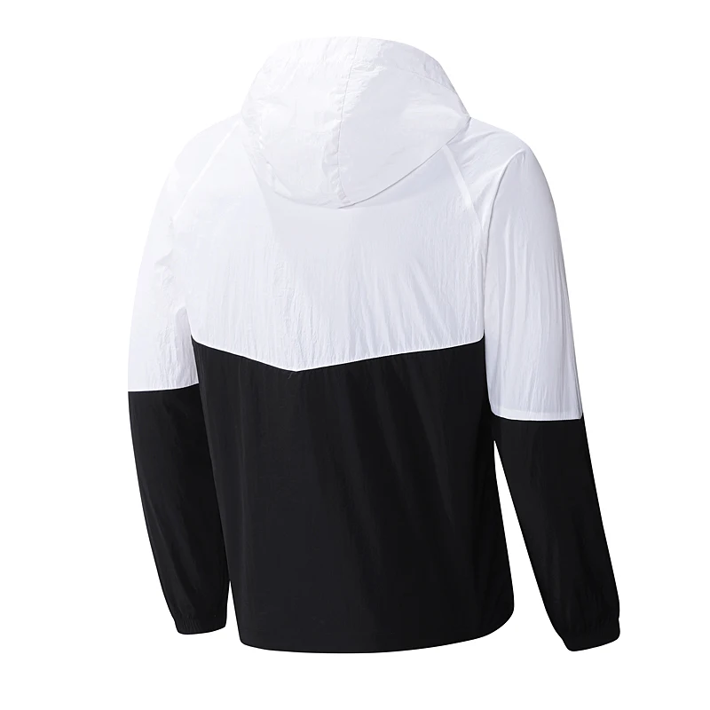 Летняя мужская куртка для бега с капюшоном, Быстросохнущая Дышащая спортивная одежда для бега в тренажерном зале, пальто для занятий спортом на открытом воздухе, Ветрозащитная строчка Изображение 1