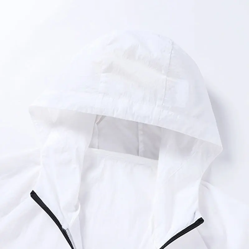 Летняя мужская куртка для бега с капюшоном, Быстросохнущая Дышащая спортивная одежда для бега в тренажерном зале, пальто для занятий спортом на открытом воздухе, Ветрозащитная строчка Изображение 3