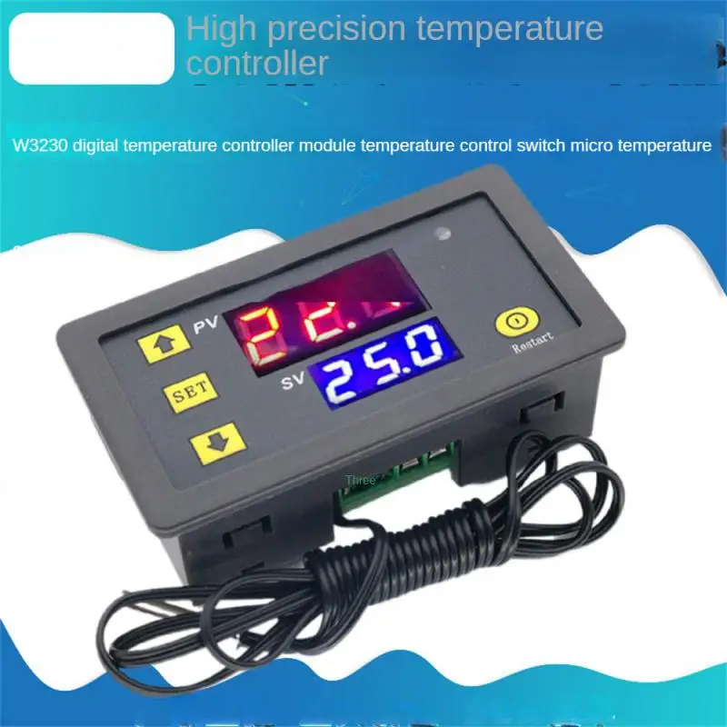 Линия датчика 12V 24V AC110-220V 20A Цифровой контроль температуры со светодиодным дисплеем, термостат с прибором контроля нагрева/охлаждения Изображение 0