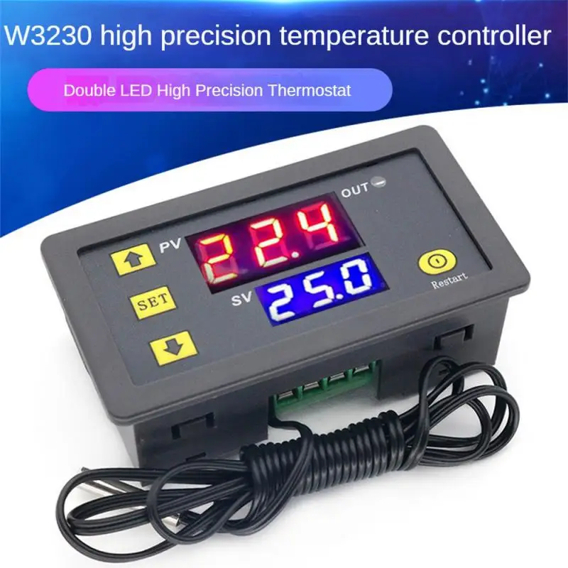 Линия датчика 12V 24V AC110-220V 20A Цифровой контроль температуры со светодиодным дисплеем, термостат с прибором контроля нагрева/охлаждения Изображение 1